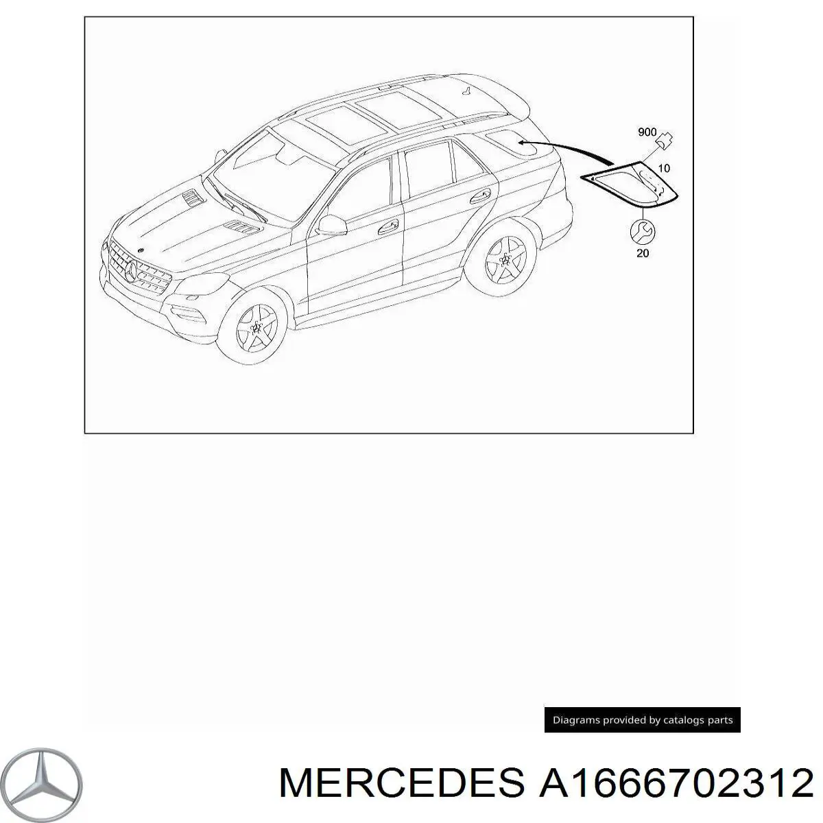 Ventanilla costado superior izquierda (lado maletero) para Mercedes ML/GLE (W166)