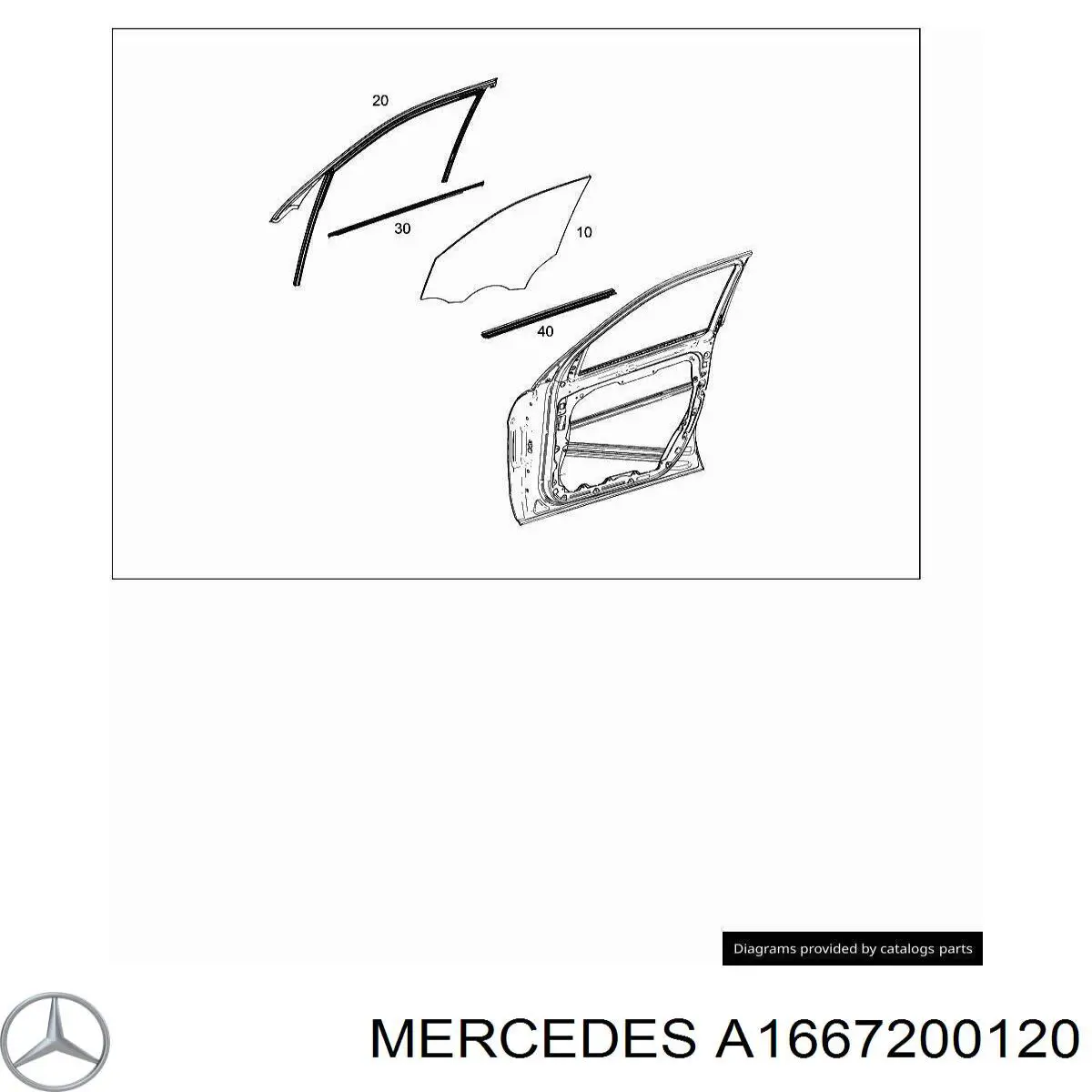 Luna de puerta delantera derecha para Mercedes GL (X166)
