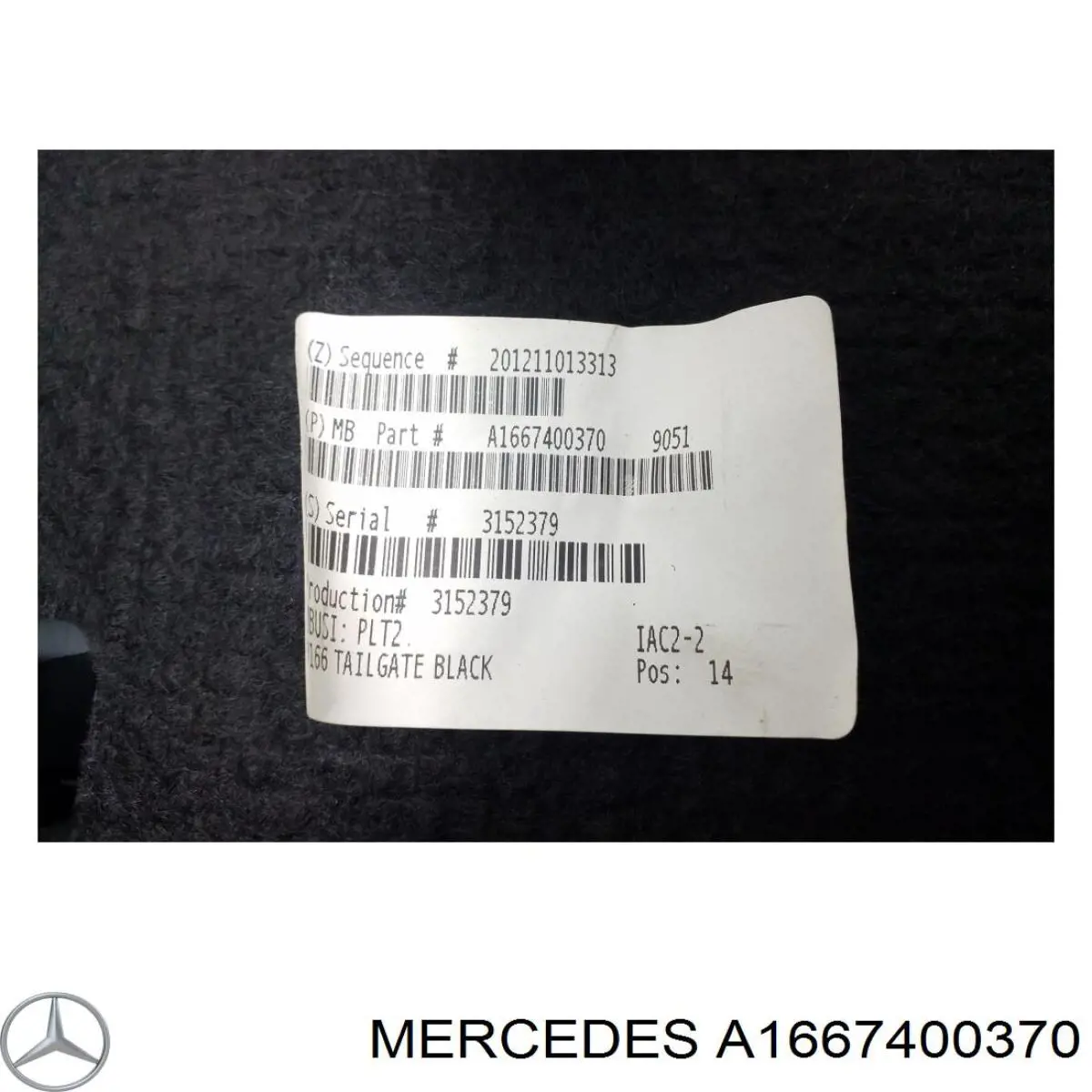 Revestimiento de tapa de maletero Mercedes A1667400370 precio, desde 151,01 EUR