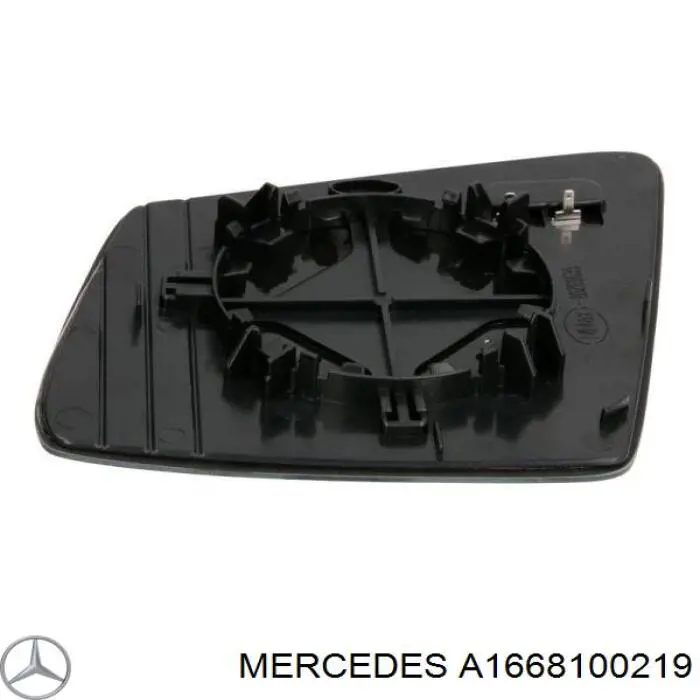 A1668100219 Mercedes cristal de espejo retrovisor exterior derecho