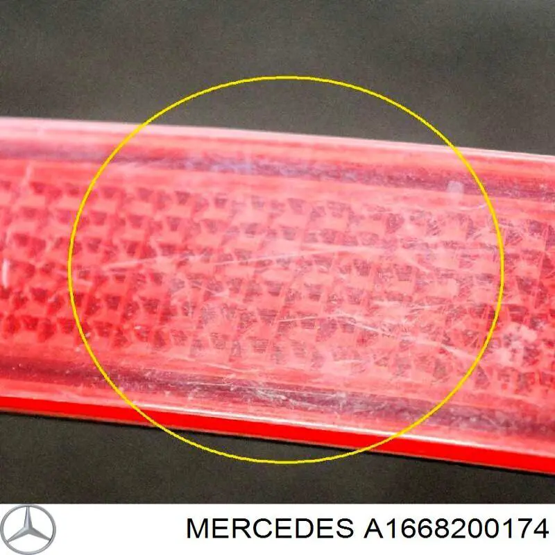 Comprar A1668200174 Mercedes Reflector del parachoques trasero derecho