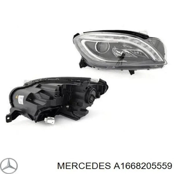 Faro derecho Mercedes A1668205559 precio, desde 123,46 EUR