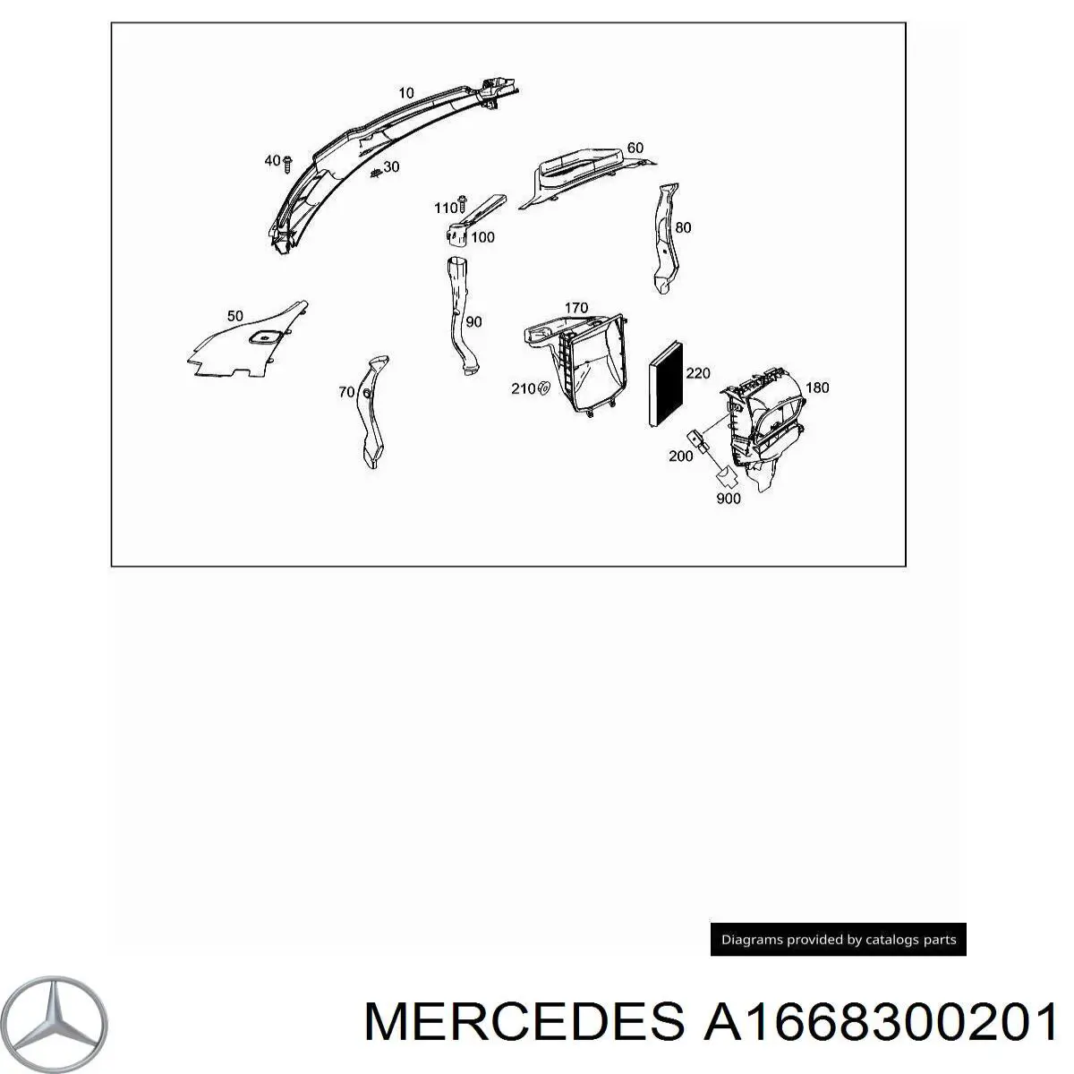 A1668300201 Mercedes Goma de luna delantera