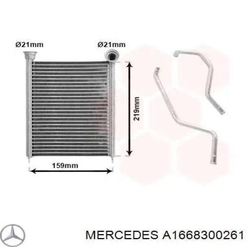 A1668300261 Mercedes radiador calefacción