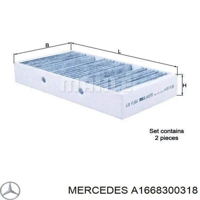 Filtro de habitáculo A1668300318 Mercedes