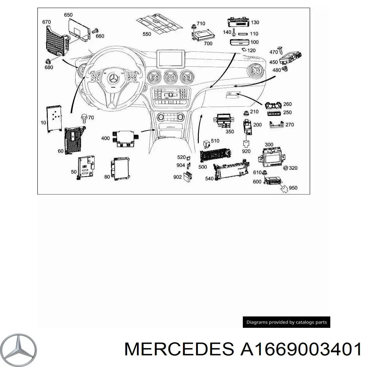 A1669003401 Mercedes modulo de control de faros (ecu)