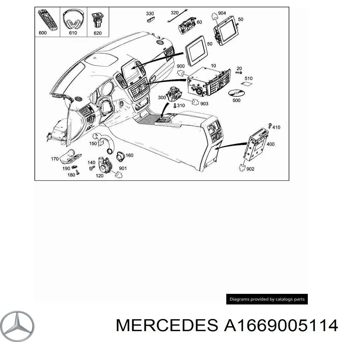 Radio (radio AM/FM) para Mercedes ML/GLE (W166)