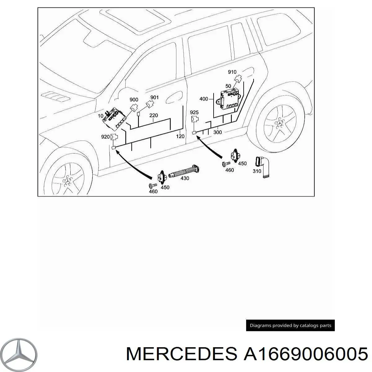 1669006005 Mercedes unidad de confort de la puerta delantera