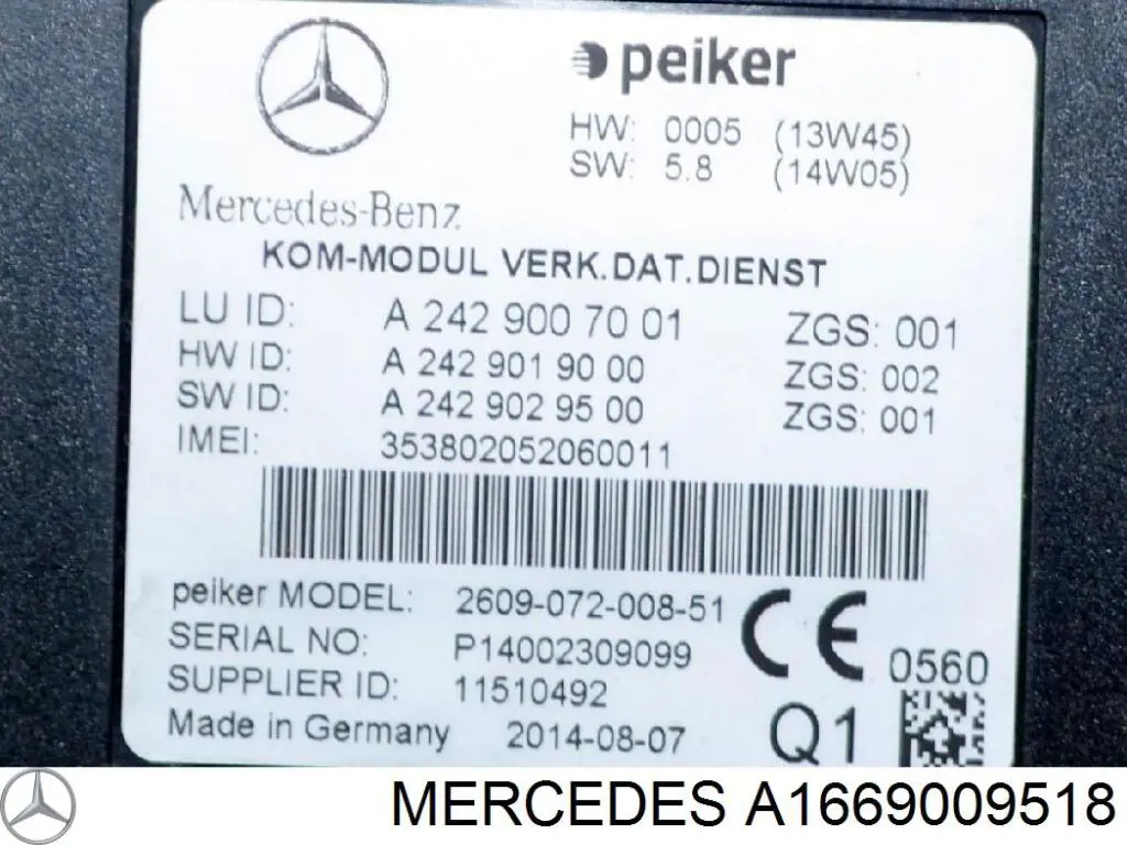  Mercedes A1669003607 precio, desde 182,95 EUR