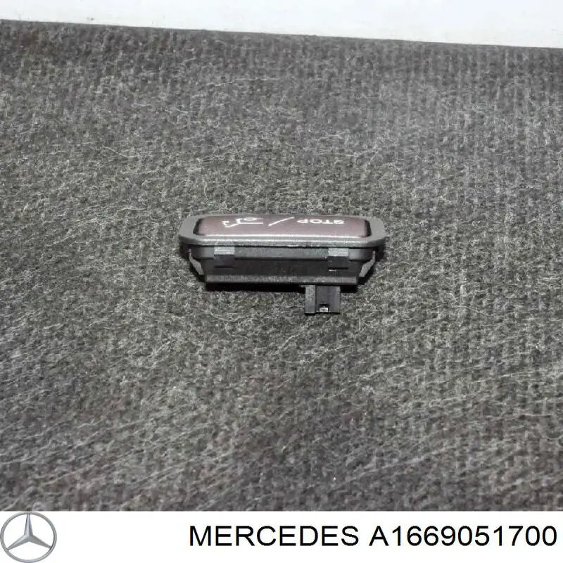A1669051700 Mercedes Botón de accionamiento del cierre de la tapa del maletero (puerta trasera 3/5)