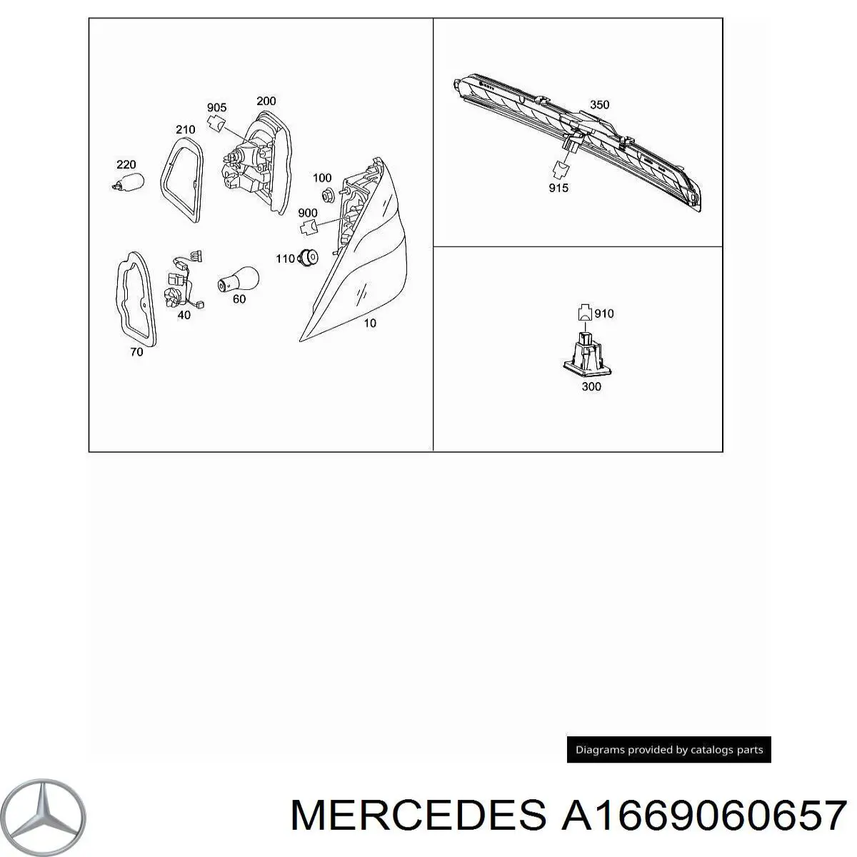 Piloto trasero interior derecho Mercedes A1669060657 precio, desde 269,14 EUR