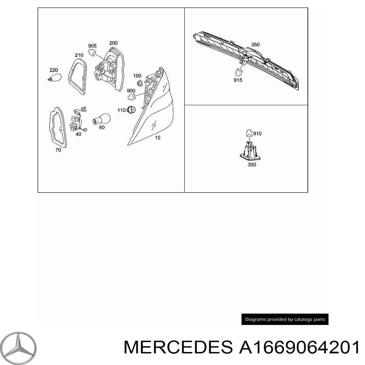 Piloto trasero interior derecho Mercedes A1669064201 precio, desde 269,14 EUR