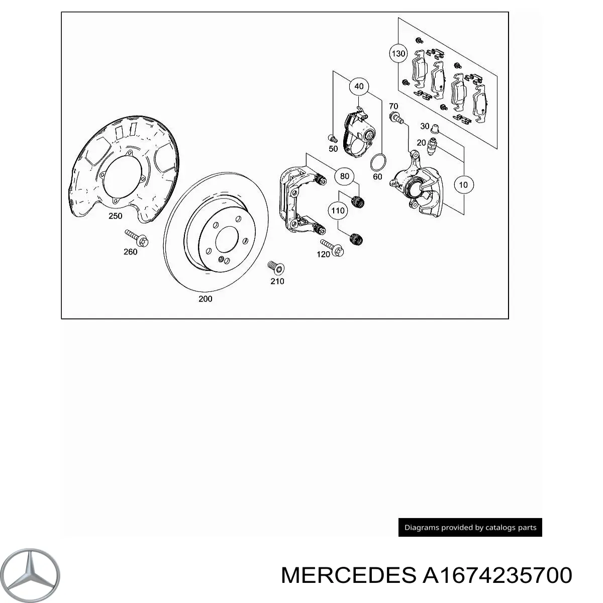 A1674235700 Mercedes Pinza de freno trasera izquierda