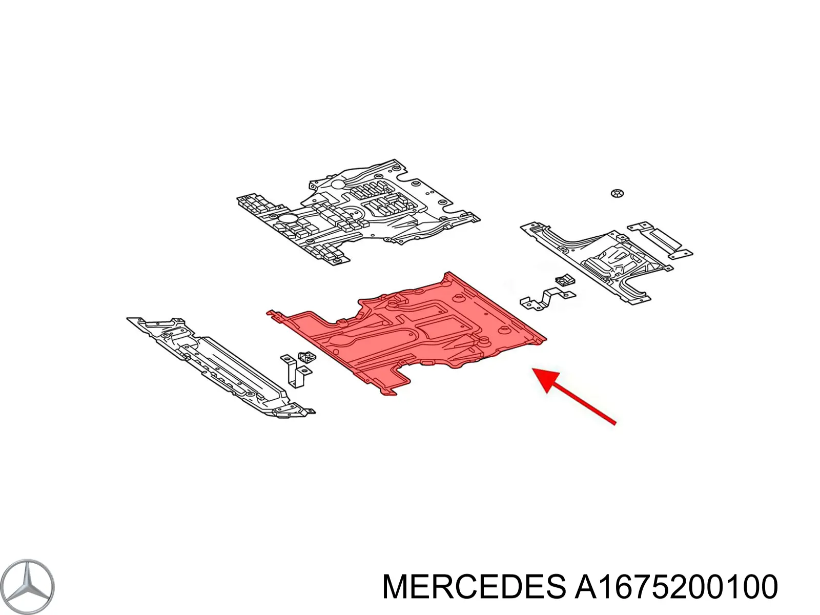 Protección delantera del motor Mercedes A1675200100 precio, desde 182,06 EUR