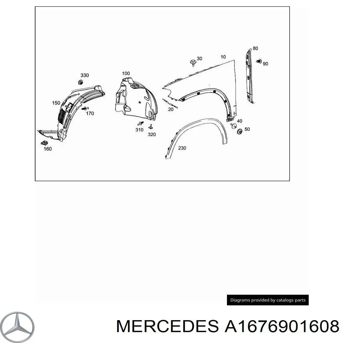 A1676901608 Mercedes Guardalodos interior delantero derecho