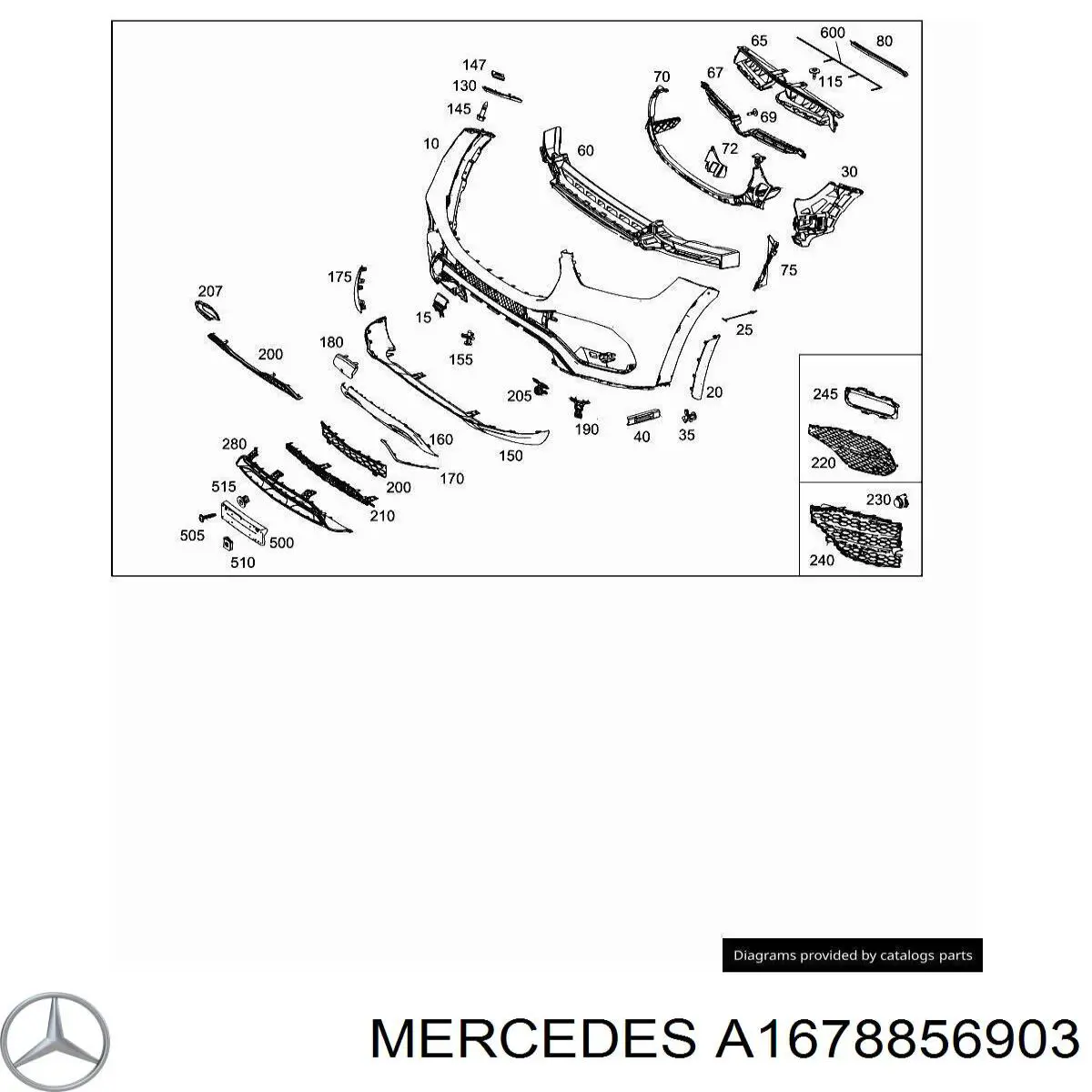 A1678856903 Mercedes Protector, paragolpes