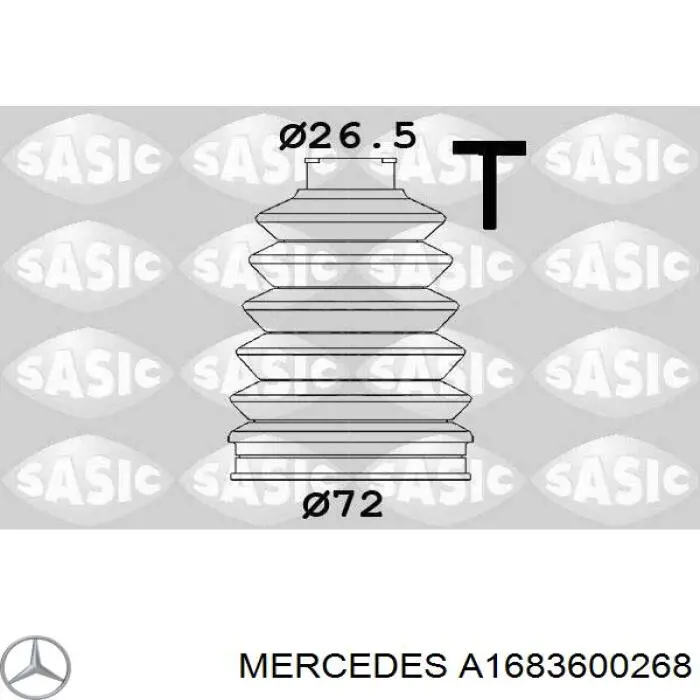 A1683600268 Mercedes fuelle, árbol de transmisión delantero interior