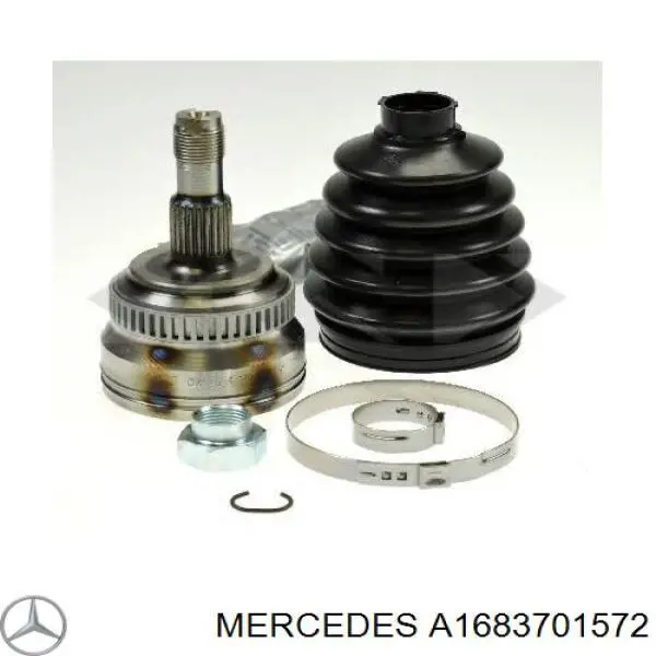 1683701572 Mercedes árbol de transmisión delantero izquierdo