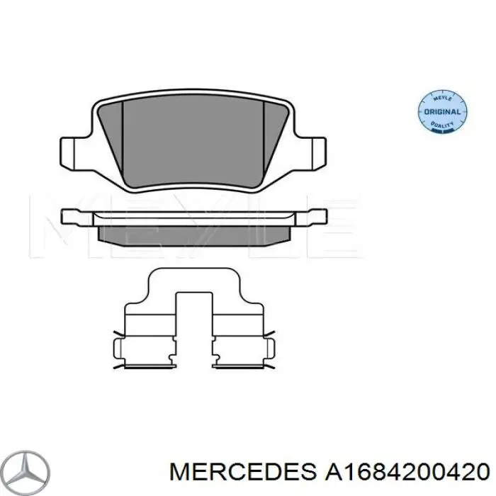 A1684200420 Mercedes pastillas de freno traseras