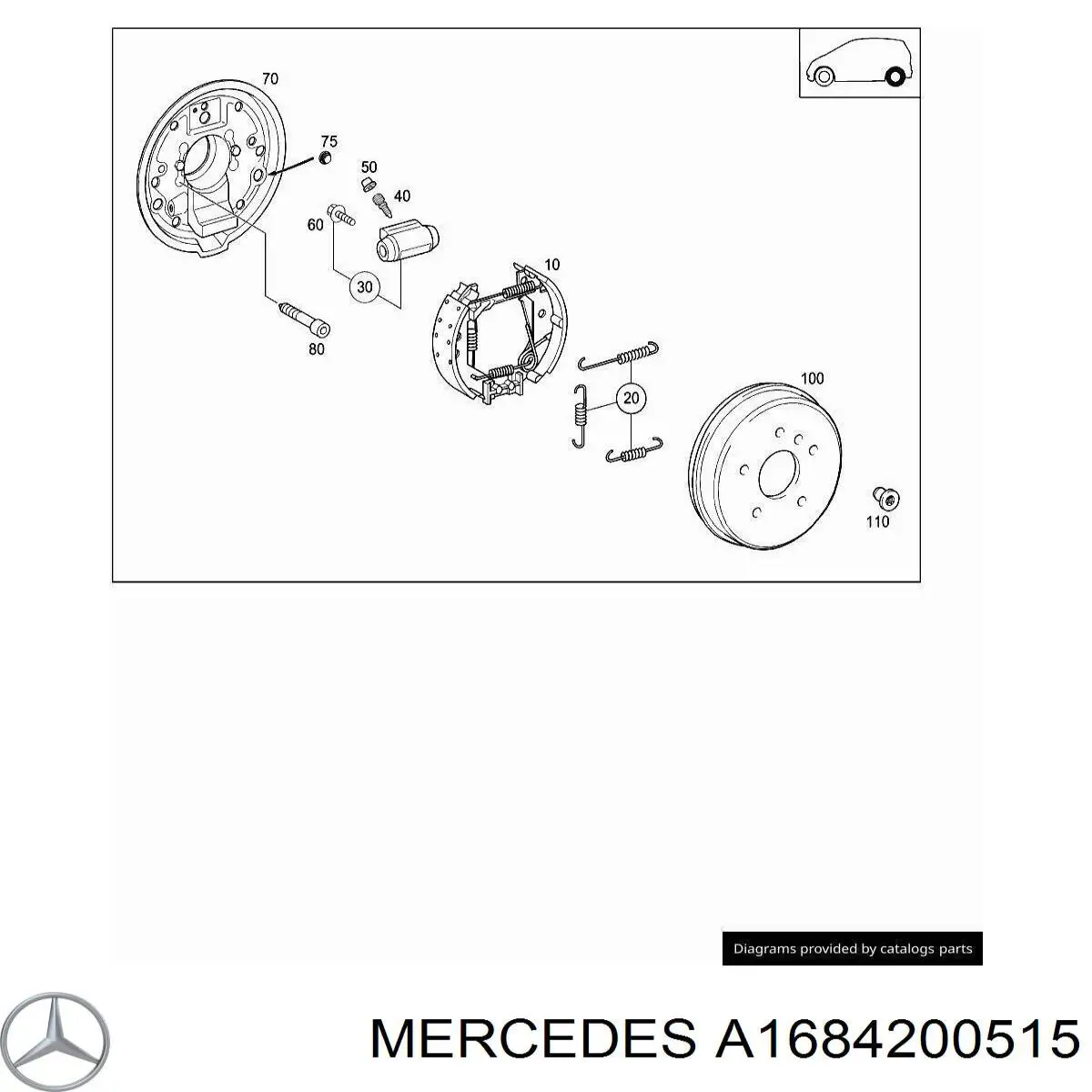 A1684200515 Mercedes Soporte de la pinza de freno trasera