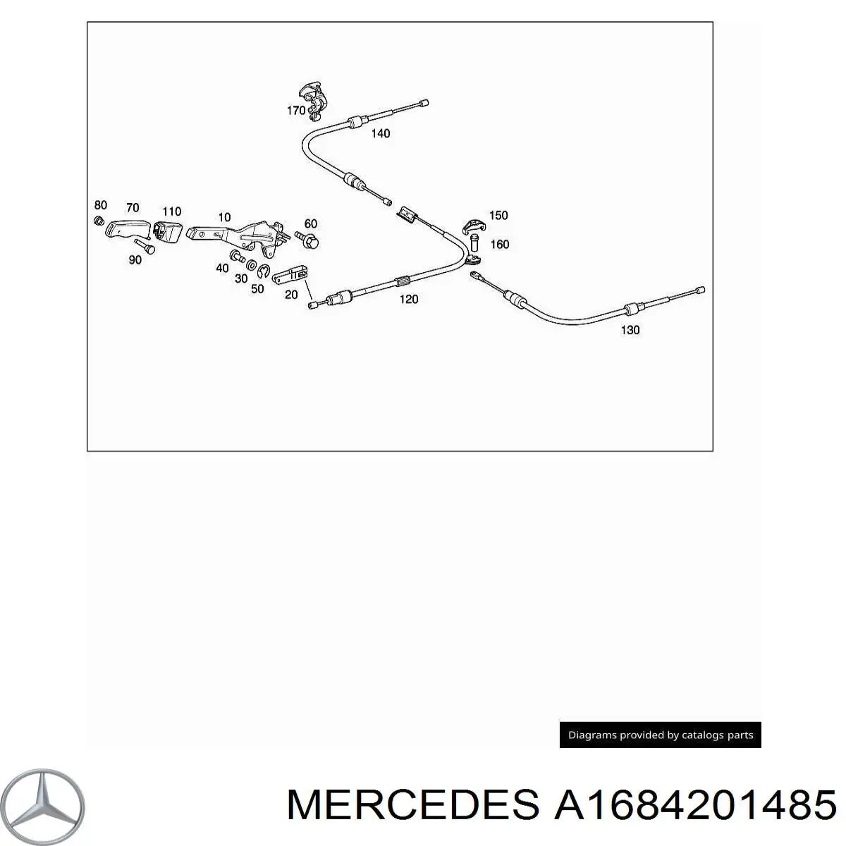 A1684201485 Mercedes cable de freno de mano trasero izquierdo