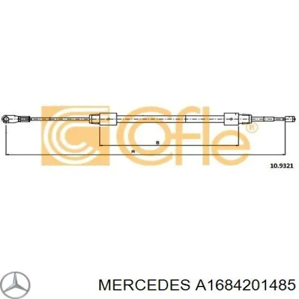 Comprar A1684201485 Mercedes Cable de freno de mano trasero izquierdo