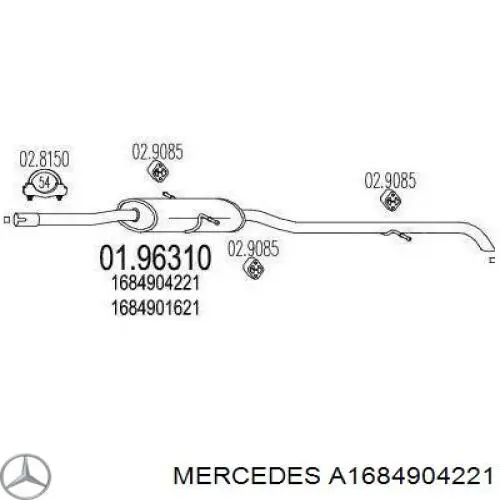 Silencioso trasero para Mercedes A (W168)