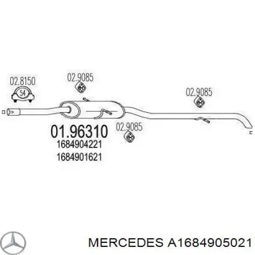 Comprar A1684905021 Mercedes Silenciador trasero