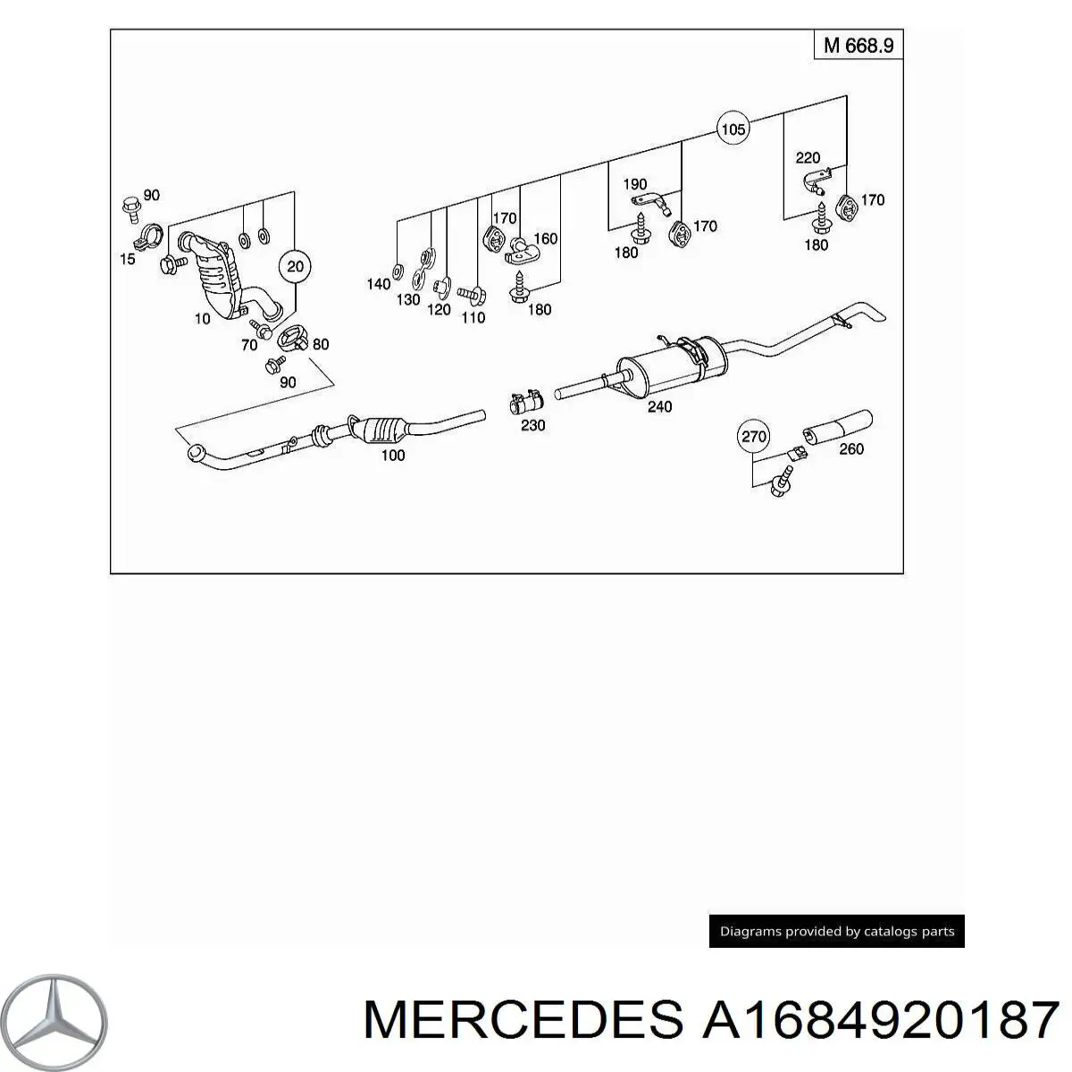 Almohadilla de tope silenciador Mercedes A1684920187 precio, desde 1,94 EUR