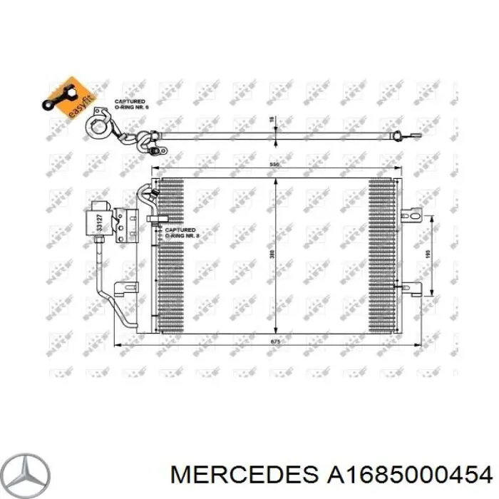 A1685000454 Mercedes condensador aire acondicionado