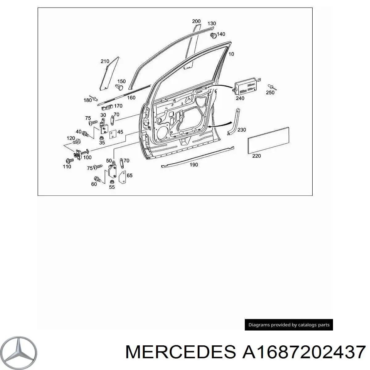 A1687202437 Mercedes bisagra de puerta delantera derecha