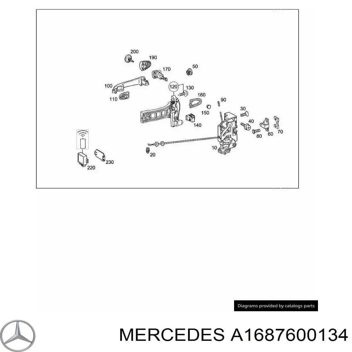 A1687600134 Mercedes Soporte de manija exterior de puerta delantera izquierda