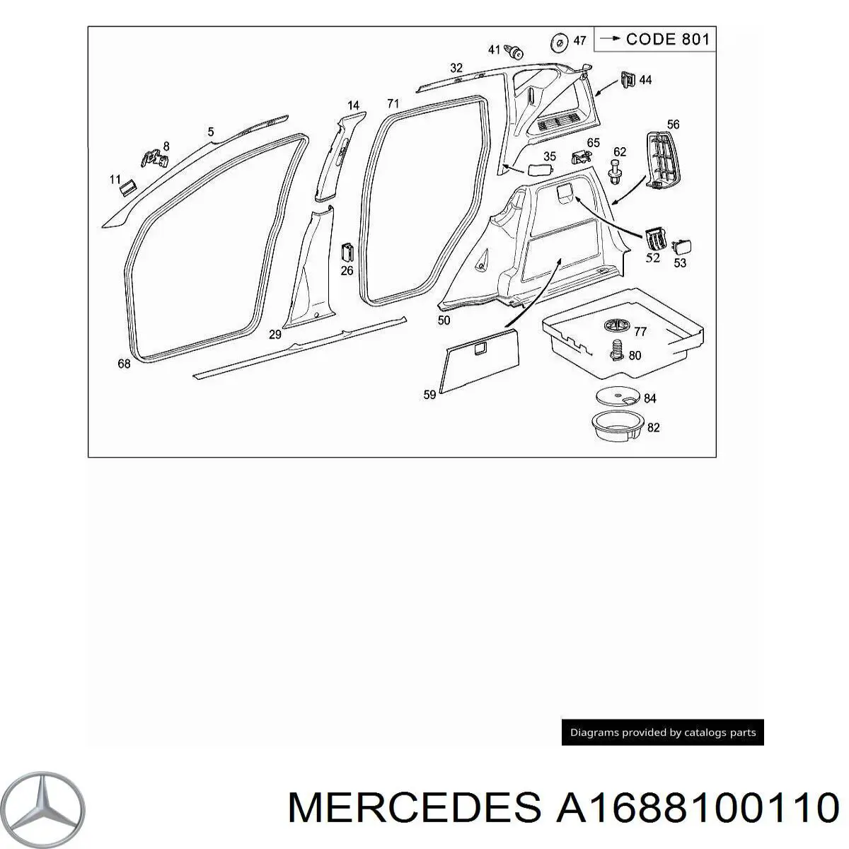 A16881001108G77 Mercedes Visera