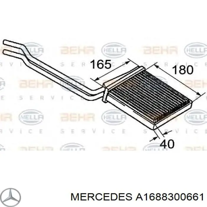 Radiador de calefacción para Mercedes A (W168)