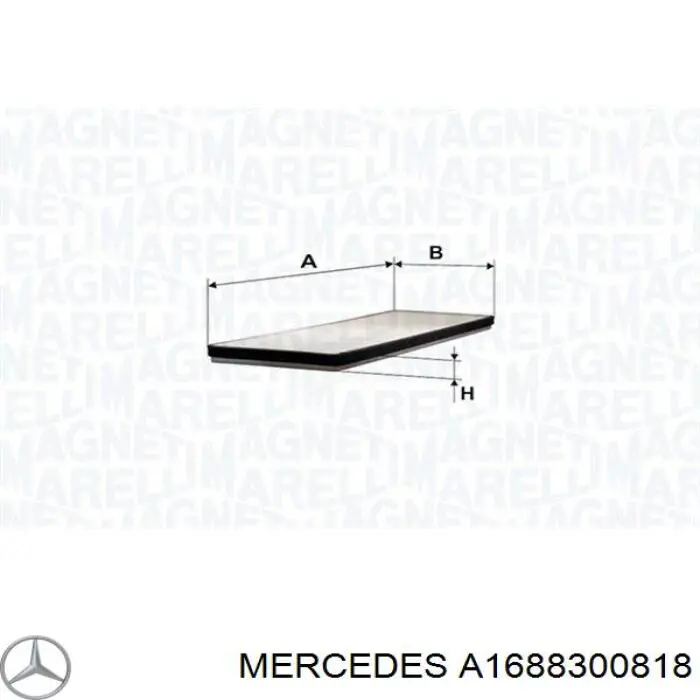 Filtro de cabina Mercedes A1688300818 precio, desde 13,40 EUR