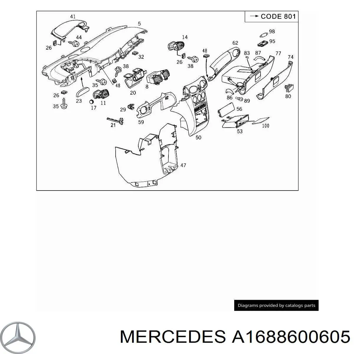 Bolsa de aire para pasajero para Mercedes A (W168)