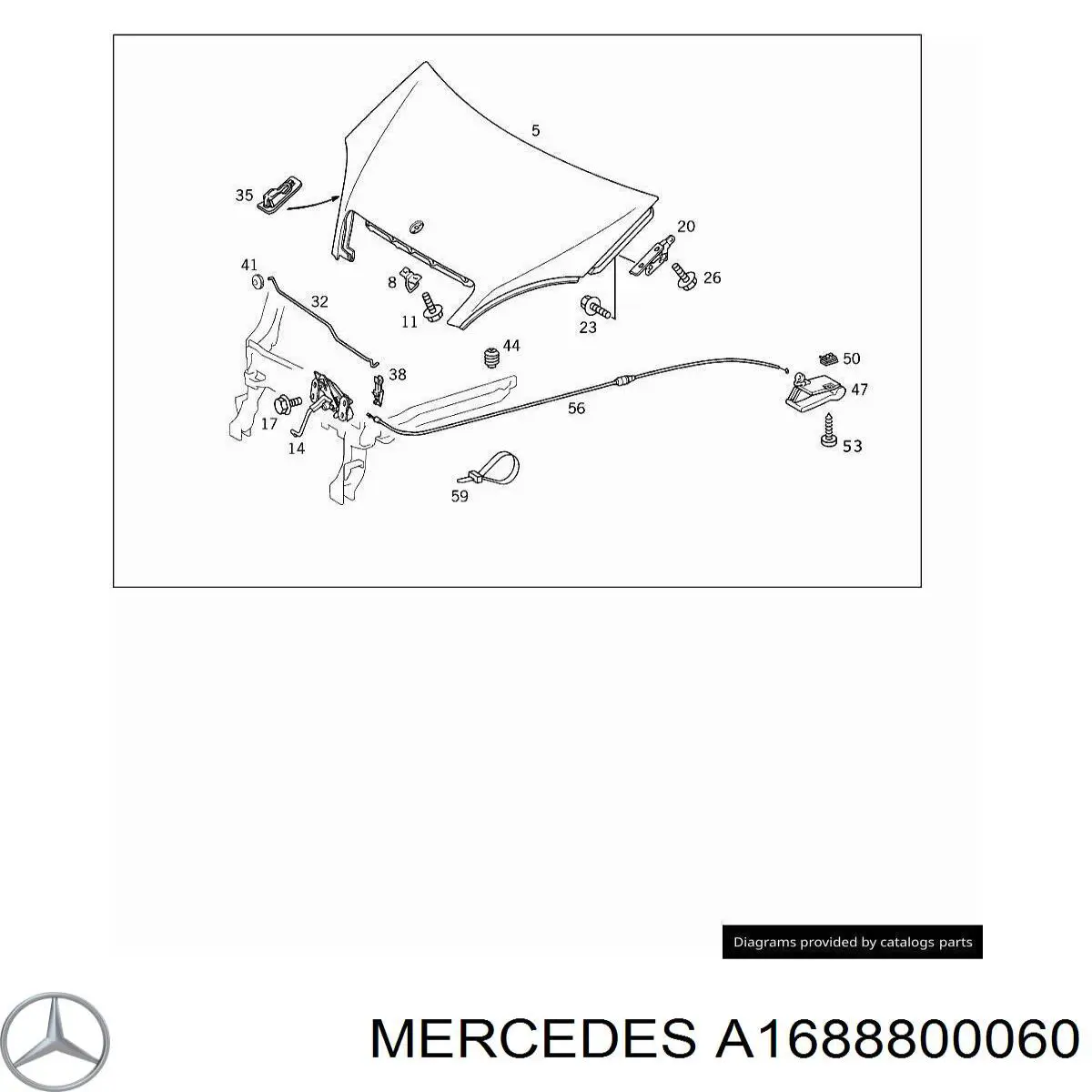 A1688800060 Mercedes Cerradura de Capot