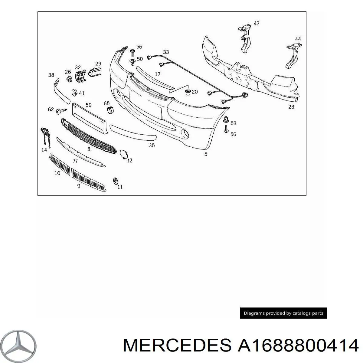 A1688800414 Mercedes Soporte de parachoques delantero derecho