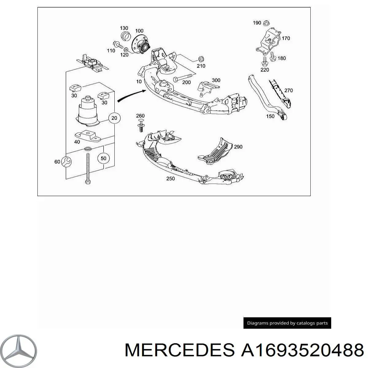 A1693520488 Mercedes Protección inferior trasera del brazo de suspensión