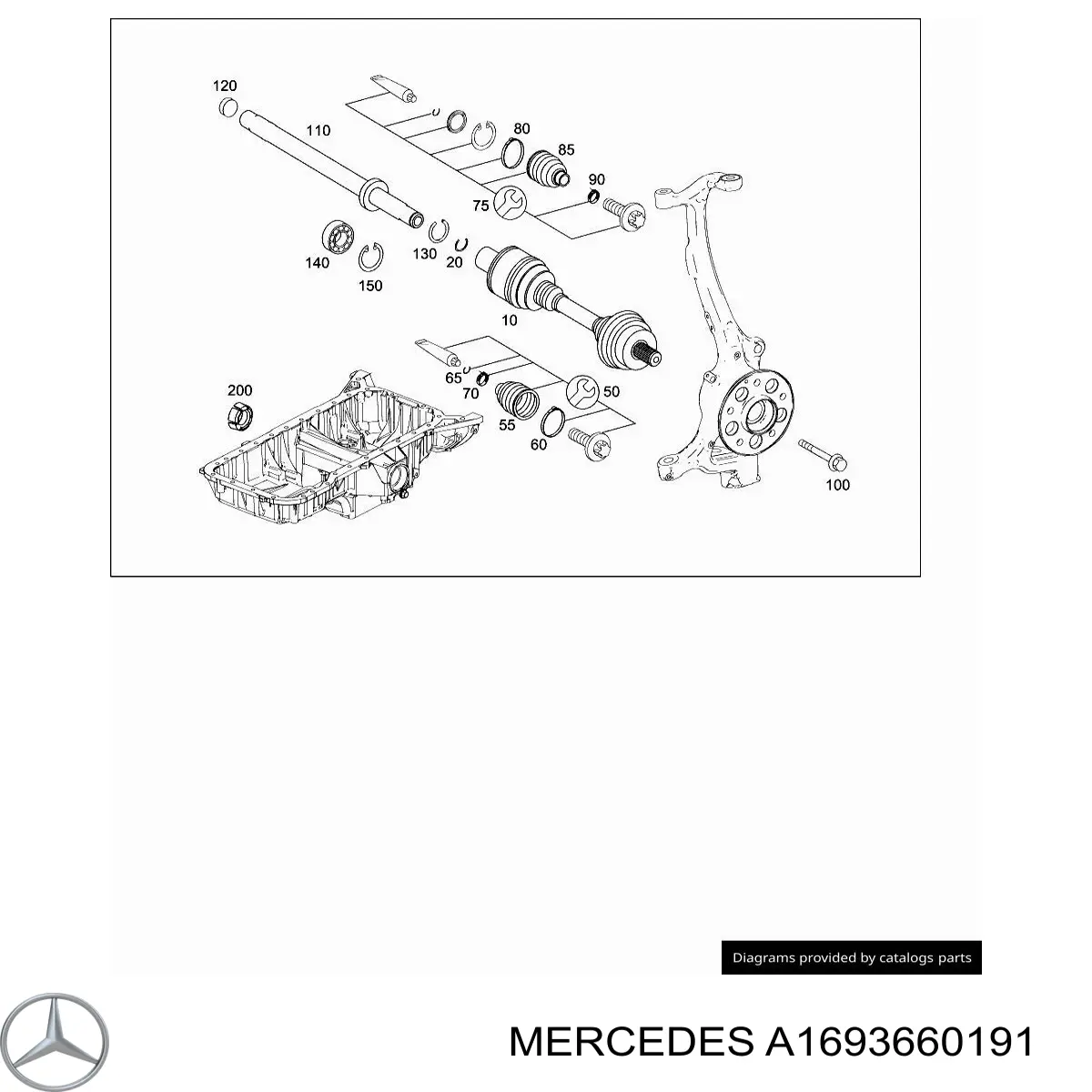Fuelle de palier delantero exterior A1693660191 Mercedes
