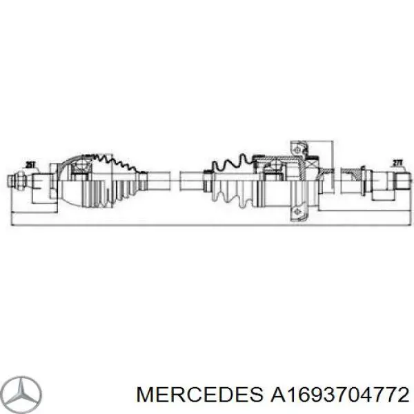 Árbol de transmisión delantero derecho para Mercedes A (W169)
