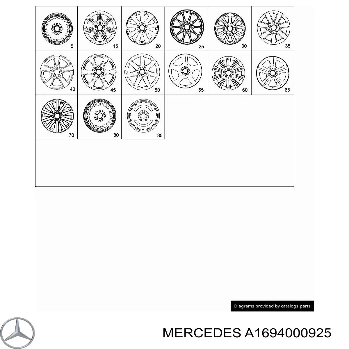 A1694000925 Mercedes tapacubo rueda