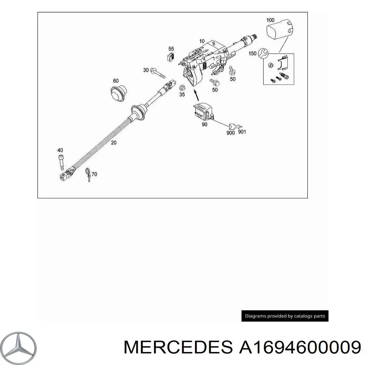 Eje inferior de la columna de dirección Mercedes A1694600009 precio, desde 197,47 EUR