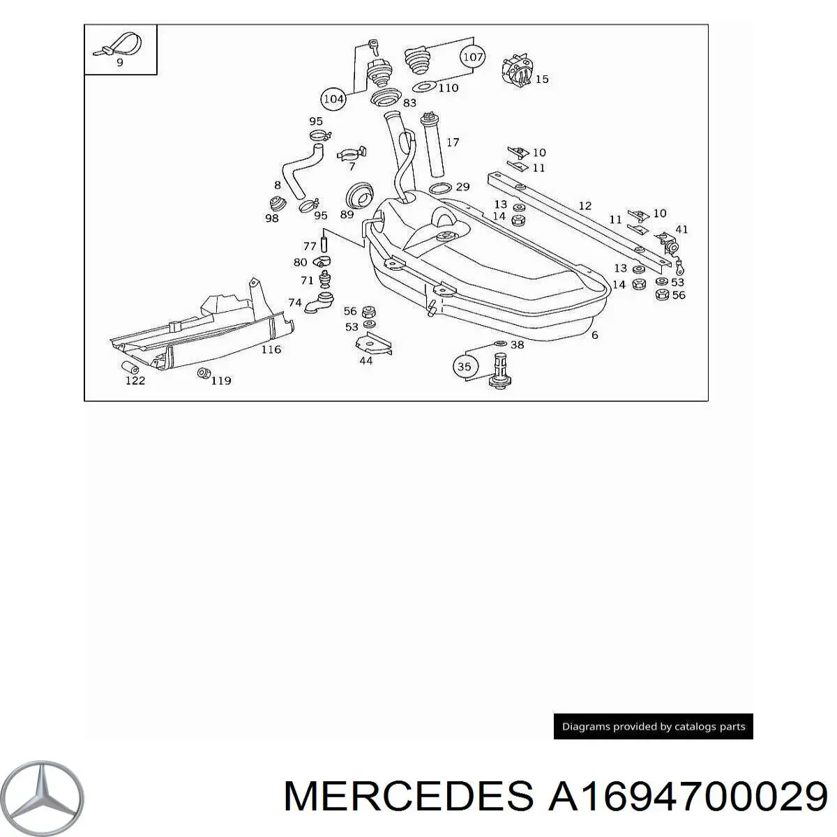 Boca de llenado del depósito de combustible Mercedes A1694700029 precio, desde 15,17 EUR
