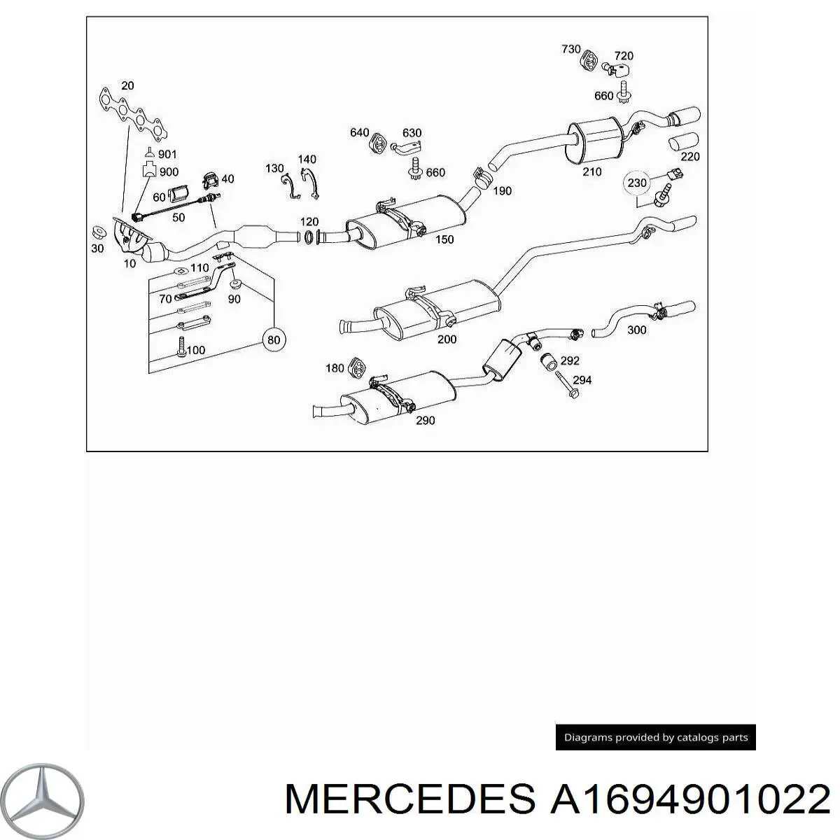 Silenciador central Mercedes A1694901022 precio, desde 73,05 EUR