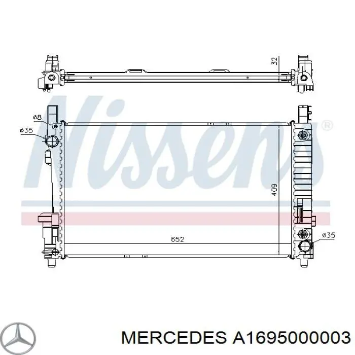 Água radiador Mercedes A1695000003 precio, desde 116,53 EUR