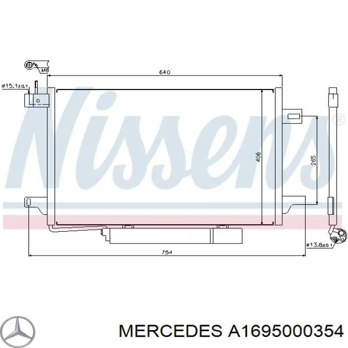 Comprar A1695000354 Mercedes Condensador de aire acondicionado