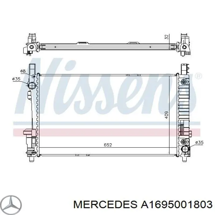 Comprar A1695001803 Mercedes Radiador de auto