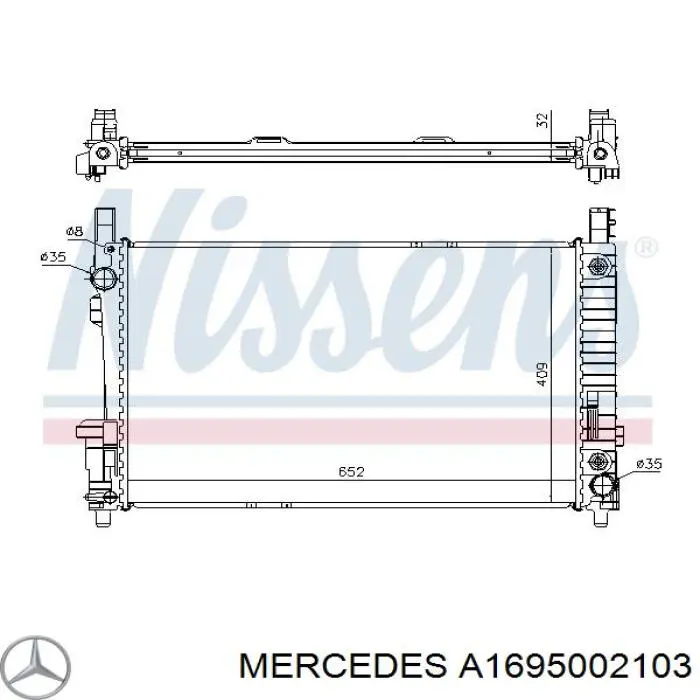 Água radiador Mercedes A1695002103 precio, desde 116,53 EUR