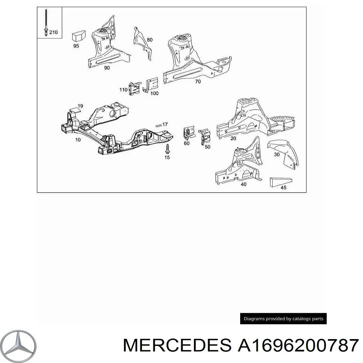 Subchasis delantero soporte motor Mercedes A1696200787 precio, desde 235,22 EUR
